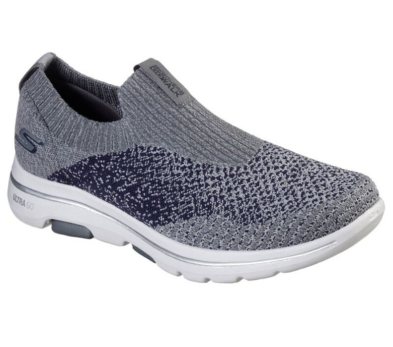 Skechers Herr Grå/Marinblå Slip On - Gowalk 5 - Merritt - Sverige (CMIPY-1379)